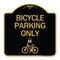 Signmission Bicycle Parking W/ Cycle and Lock, Black & Gold Aluminum Sign, 18" x 18", BG-1818-24321 A-DES-BG-1818-24321 - alternate 1